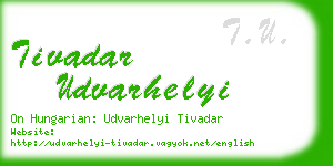 tivadar udvarhelyi business card
